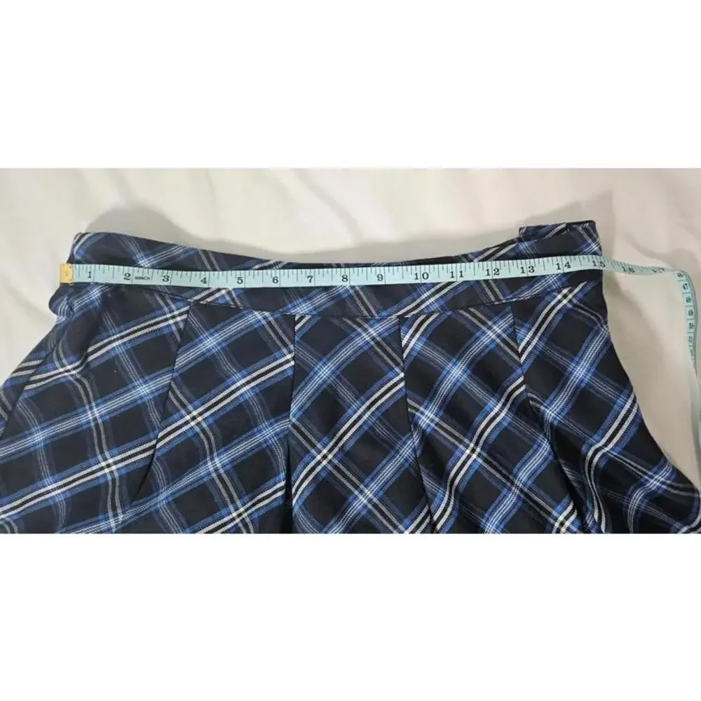 H&M DIVIDED Women's Plaid Pleated Mini‎ Skirt Size 10
